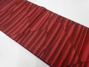 リサイクル　切り嵌め風横段模様織出し袋帯